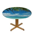 thumbnail image 3 of WYYP Palm Tree Beach Round Table Cover 100% Polyester Fiber Outdoor Picnic Camping and Indoor Kitchen Dining Party White, 3 of 8
