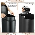 thumbnail image 6 of EastVita 10.6 Gallon and 2.6 Gallon Black Trash Can Combo Set of 2, Small Bathroom Trash Can with Lid and Step Pedal, Stainless Steel Garbage Can 50 Liter/13 Gallon, 6 of 12