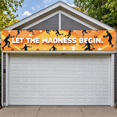 thumbnail image 6 of Orange Background Basketball Themed Banner with Player Silhouettes Stars and Let the Madness Begin Text, Basketball Events Sports Parties Tournament Celebrations Fan Gatherings Decorations Backdrop, 6 of 7