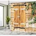 thumbnail image 5 of Ambesonne Rustic Shower Curtain, Countryside Shutters, 69"Wx75"L, Beige Green, 5 of 5