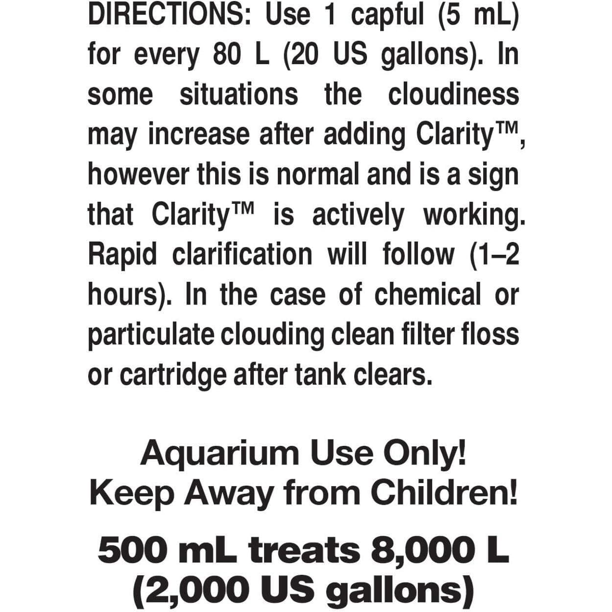 Seachem Clarity Water Clarifer For Marine And Freshwater Fish tanks, 250mL