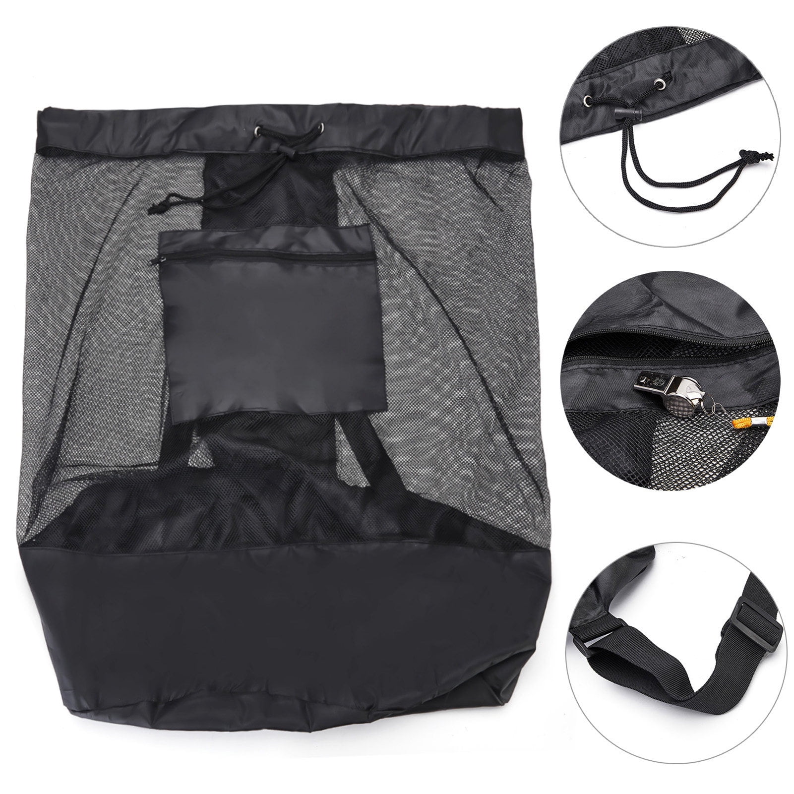 Sportteer Large Capacity Sports Ball Bag Ball Storage Bag Large Sports Ball Bag with Adjustable Shoulder Strap Large Capacity Basketball Soccer Drawstring Storage Mesh