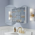thumbnail image 5 of ANGELES HOME 20" x 32" Copper-Free Tri-Views Bathroom Medicine Cabinet, Wall Mounted Medicine Cabinet with Beveled Edge Mirrored Door, 5 of 11