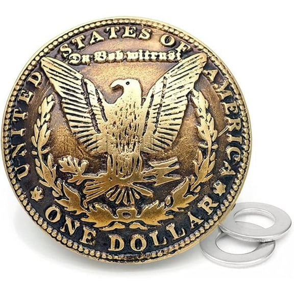 1 1/2 Inches Dollar Coin Concho Eagle Screw Back Leather Craft Embellishments 2pcs CHS17 (Bronze)
