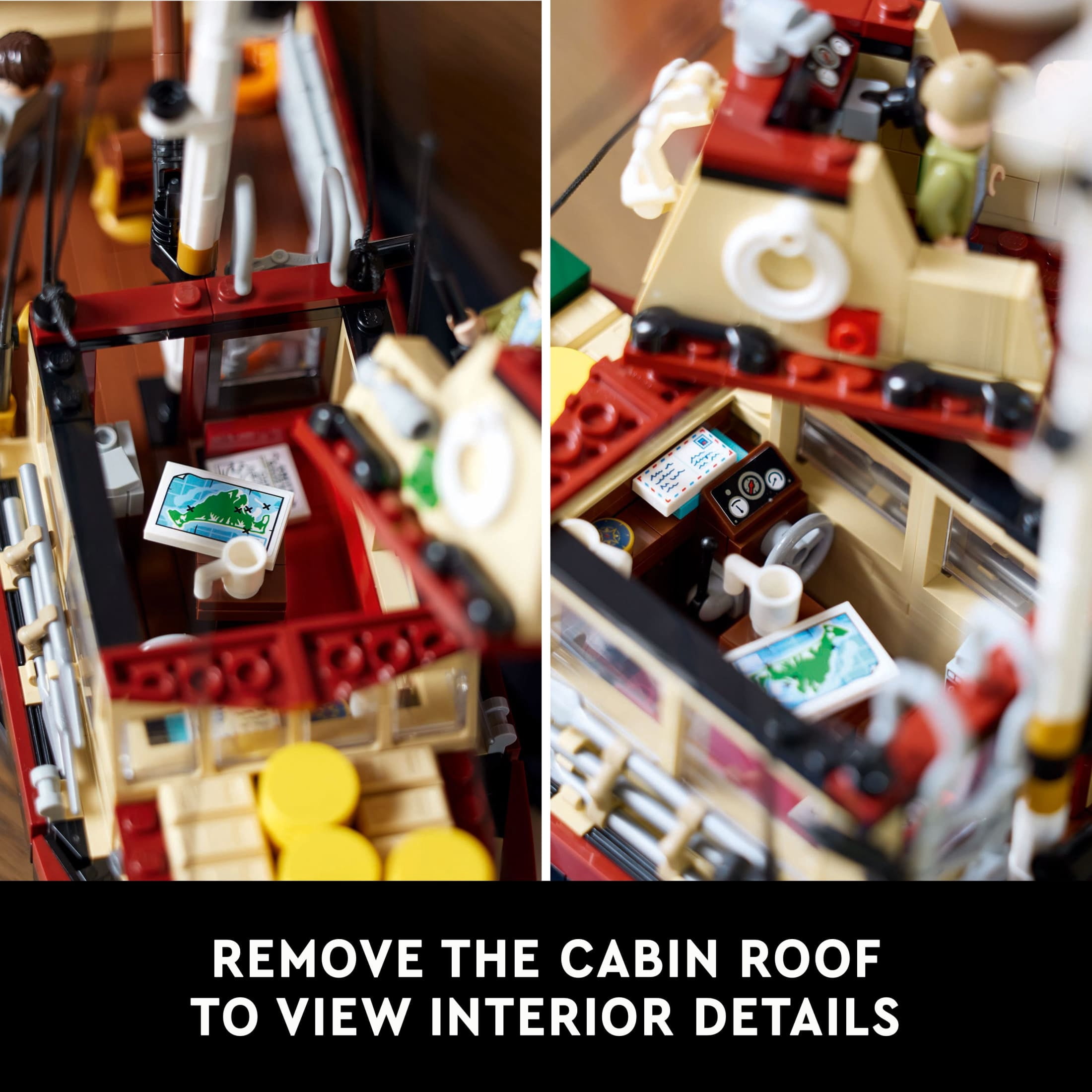 LEGO Ideas Jaws Set - Diorama Kit for Fans of The Classic Movie - Fathers Day Gift - Orca Boat and Chief Brody, Hooper and Quint Minifigures - 21350