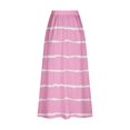 thumbnail image 5 of WXLWZYWL Women's Linen Maxi Skirt with Pockets - Floral Print Casual Elastic Waistband Flared Long Skirt 2024 Fall Fashion, 5 of 5