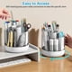 thumbnail image 4 of Rotating Desk Pen Holder Stationery Organizer Desk Tidy Organizer for Pencil Makeup Painting Brush Art Craft Storage Bin Pen Pot White 6 Slots, 4 of 4
