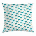 thumbnail image 1 of Winter Throw Pillow Cushion Cover, Hand Drawn Style Blue Clouds and Bolts Childish Drizzle Pattern, Decorative Square Accent Pillow Case, 20 X 20 Inches, Turquoise Teal and Marigold, by Ambesonne, 1 of 2