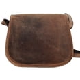 thumbnail image 4 of Leather Crossbody Tote Bag for Women – Distressed Tan Shoulder Satchel Purse for Travel and Daily Use, 4 of 8