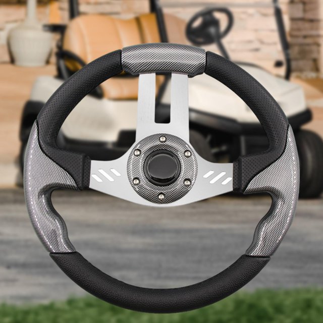 Volante para carrito para golf Aluminio + fibra de carbono Reequipamiento Universal 11" ID Accesorios para carrito para golf ejercicio con adaptador , Fibra de carbono A Soledad Volante de carro de golf