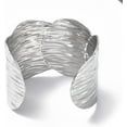 thumbnail image 3 of 1Pc Cuff Bangle Bracelet Stainless Steel Wide Open Cuff Bracelet Irregular Statement Bracelet Silver Adjustable Wrist Cuff Wrap for Women, 3 of 3
