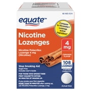 Equate Nicotine Lozenge 4 mg, Cinnamon Flavor, 108 Count – Stop Smoking Aid