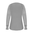 thumbnail image 3 of AXXD Gray Basic Tops for Women Trendy Summer 2024 Round-Neck Long Sleeve Casual T-shirt Top Solid Blouse, 3 of 6