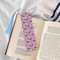 thumbnail image 4 of Kdxio Dark Blue Stripes and Flamingos Print Metal Tassel Bookmarks,Perfect Gift for Art Lovers and Bookworms Metal Bookmarks for Women, 4 of 8