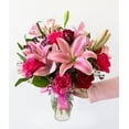 From You Flowers Rose and Lily Bouquet with Glass Vase (Fresh Flowers