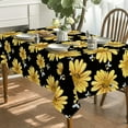 thumbnail image 3 of Summer Tablecloth 60×104 Inch Rectangular, Yellow Sunflower Bumble Bee Black Fall Washable Table Cover for Party Picnic Dinner Decor, 3 of 6