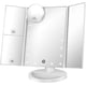 thumbnail image 1 of Lighted Makeup Mirror - with 10X 3X 2X Magnification, Tri-Fold Mirror with Lights, Touch Screen Switch, 180 Adjustable Stand, Dual Power Supply, Table, 1 of 5