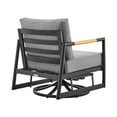thumbnail image 4 of Razi Outdoor Swivel Glider Lounge Chair- Black Aluminum- Gray Cushion, 4 of 7