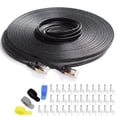 thumbnail image 1 of Cable de conexión Ethernet Cat 7 blindado de 100 pies negro, 1 of 3
