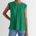 thumbnail image 2 of MIXUE Womens Summer Tops Summer Solid Color Round Neck Hollow Out Sleeveless Fashion Casual Loose Pullover T-shirts Holiday Wear,Green,L, 2 of 7