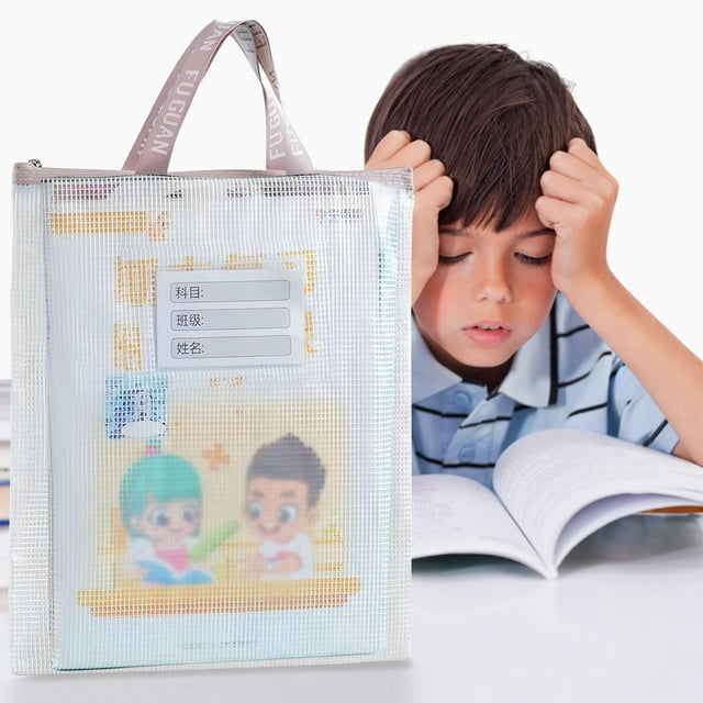 Xihbxyly Bolsa para Documentos A3, Transparente, de Gran Capacidad, con Práctica Apertura de 180°, Resistente y Gruesa, Ideal para Organizar Trabajos Escolares y Uso Profesional.