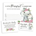 thumbnail image 1 of Inkdotpot Set of 30 Floral Baby Elephant Baby Shower Invitations-Diaper Raffle Tickets and Baby Shower Book Request Cards Gender Neutral Invites, 1 of 7