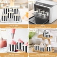 thumbnail image 3 of Striped Muffin Liners,QZS Disposable Baking Paper Cups for Home,100 Pack Small Candy Cups,Cupcake Making Supplies for Home,Black and White Stripes, 3 of 6