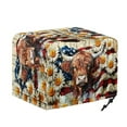 thumbnail image 6 of HELLHERO American Flag Print Toaster Cover 4 Slice, Highland Cattle Daisy Dustproof Small Kitchen Appliances Protector, Universal Fit for Bread Machine Cover, 6 of 8