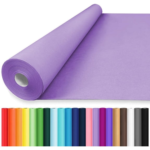 48"x1500"(125') Light Purple Wrapping Paper, Birthday Wrapping Paper, Solid Color Art Kraft Craft Paper for Gift Wrapping, Birthday, Bouquet Flower Crafts Packing Poster Bulletin Board Paper