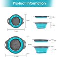 thumbnail image 2 of Collapsible Colander Strainer Basket with Handle Foldable Wash Basin Blue Silicone Drain Basket Washing Basket Kitchen Collapsible Strainer Silicone for Draining Vegetable and Fruit, 2 of 7