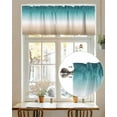 thumbnail image 7 of Teal Green Valances for Windows Khaki Gradient Valance Rod Pocket Light Filtering Short Window Treatments Curtains for Kitchen Bathroom Living Room Bedroom, 1 Panel, 54 x 18 Inch, 7 of 7