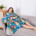 thumbnail image 5 of Oversized Wearable Blanket Hoodie,Basset Hound Dog and Flower-1 Sherpa Blanket Hoodie with Super Pockets,Super Warm Fuzzy Pullover for Women & Men, 5 of 6