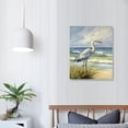 thumbnail image 3 of JRXY Coastal Sea Bird Wall Art: Framed Blue Ocean Scene Picture Heron on Beach Wooden Painting Artwork Modern Home Office Decor 12x16, 3 of 4