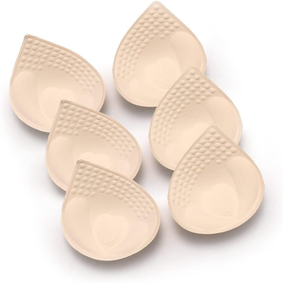 TELOLY Bra Pads Inserts,Removable Padded Cups for Sports Bra,3Pair Sewn-Edge Inserts,Fits A/B/C/D Cup. Quick to Insert and Remove for Swimwear and Daily Undergarments