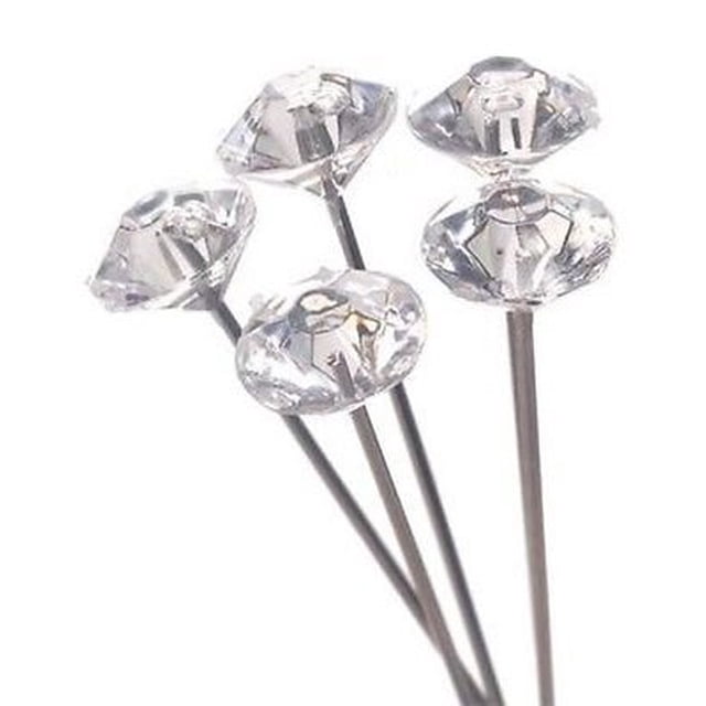 Broche de cabeza grande fijo con flor decorativa de boda de acrílico, alfiler de diamante de cristal transparente
