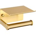 thumbnail image 1 of Soporte de papel higiénico con estante para teléfono Oro pulido, organizador de rollos de pañuelos contemporáneo de acero inoxidable SUS 304, almacenamiento para teléfono, 1 of 5
