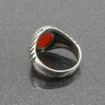 thumbnail image 6 of Silver Handmade Ring 925k Sterling Silver Red Carnelian GemStone Ring Men's Ring with Round Stones Outstanding Gift KCR015, 6 of 7