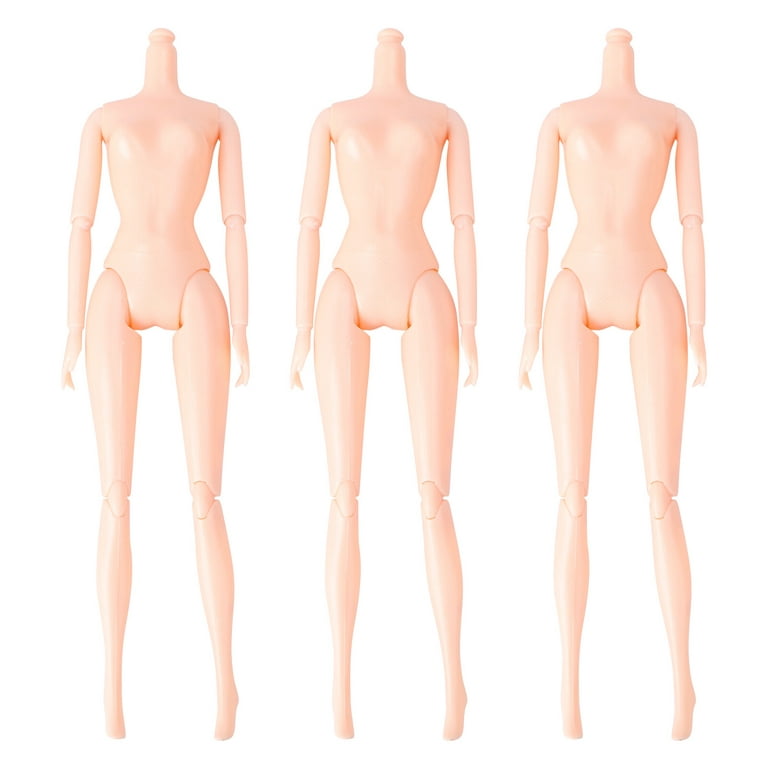 3pcs 12 Moveable Joints Toys Doll Body Without Head Female Figure Naked  Body Dolls Toy (A)