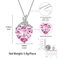 thumbnail image 4 of Juwaliy Collar de Libélula Corazón Piedra de Nacimiento de Octubre Collar de Turmalina Dije de Plata Esterlina 925 Joyería Rosa Regalo de Cumpleaños de Mujer Navidad Día de la Madre, 4 of 10