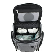 Eastsport Wooster St. Large Backpack Diaper Bag with Adjustable Shoulder Straps, Changing Pad, Stroller Straps, Insulated Zipper Pockets, Light Grey