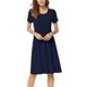 thumbnail image 4 of Vestido de manga corta casual de verano para mujer Vestido de cintura imperio con bolsillos Adepaton WRMH-940-8, 4 of 5
