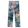 thumbnail image 4 of Colorful Floral Pattern Winter Female Pants Flannel High Waist Women Pants Lady Warm Straight Leg Plush Trousers, 4 of 7
