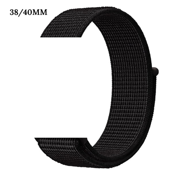 Pulsera de correa de reloj de nailon Reloj inteligente ajustable Correa de bucle deportivo Reemplazo de pulsera para reloj IOS, Negro, 38 / 40MM Methold EL001450-01B