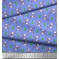 thumbnail image 2 of Soimoi Blue Silk Fabric Leaves,Peach & Blue Floral Damask Fabric Prints by Yard 42 Inch Wide, 2 of 3