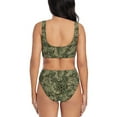 thumbnail image 3 of Kdxio Green Snake Skin Print Women's 2 Piece High Waisted Wrap Spaghetti Strap Summer Swimsuit Bikini Set-Medium, 3 of 7