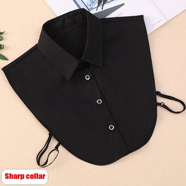 Cuello falso de algodón desmontable, blusa puntiaguda/redonda, suéter con cuello de camisa, Top con solapa, decoración de vestido Formal para mujer