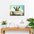 thumbnail image 3 of HFDF Sea Turtle Wall Art Kids Bathroom Wall Decor Teal Turtle Bathtub Picture Nursery Room Watercolor Funny Ocean Animal Canvas Poster Coastal Nautical Artwork Nursery Decorations 16x12inch Framed, 3 of 6