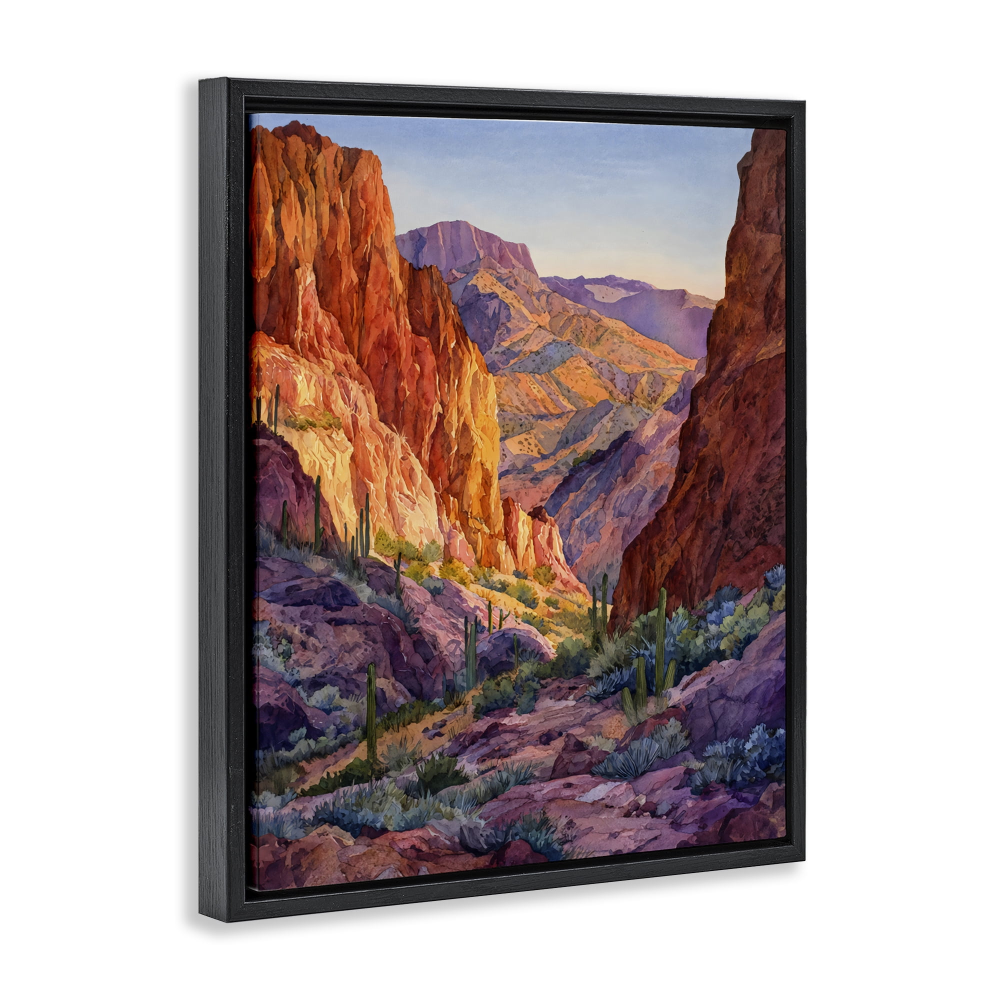 Stupell Industries Western Colors Canyon Black Framed Floater Canvas Wall Art, design by Franklyn Gregory