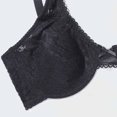 thumbnail image 4 of VBEWZET Women Plus‑Size Ultra‑Thin Floral Lace Underwire Bra Support Scalloped‑Edge Brassiere Black 44, 4 of 7