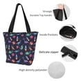 thumbnail image 5 of Vsdgher Space Dinosaur print Reusable Shopping Grocery Bags for Women Shopping with Pouch Foldable Pouch Lightweight Polyester Fabric, 5 of 6